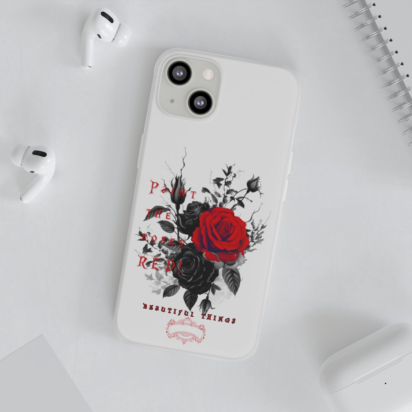 Red Rose Floral Phone Case — 'Paint the Red' Artistic iPhone Cover