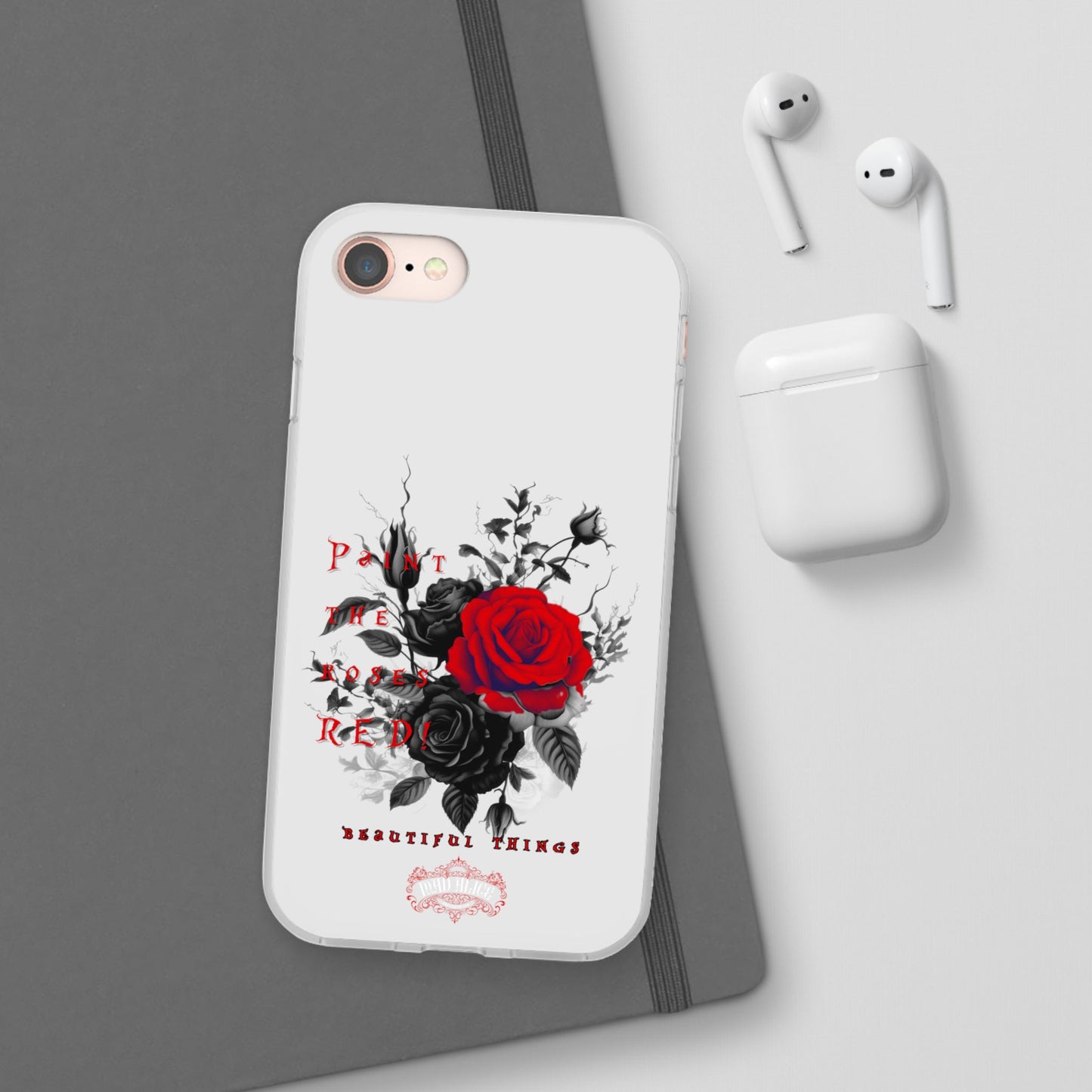 Red Rose Floral Phone Case — 'Paint the Red' Artistic iPhone Cover