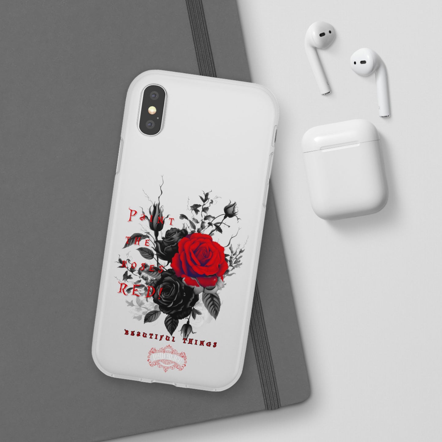 Red Rose Floral Phone Case — 'Paint the Red' Artistic iPhone Cover