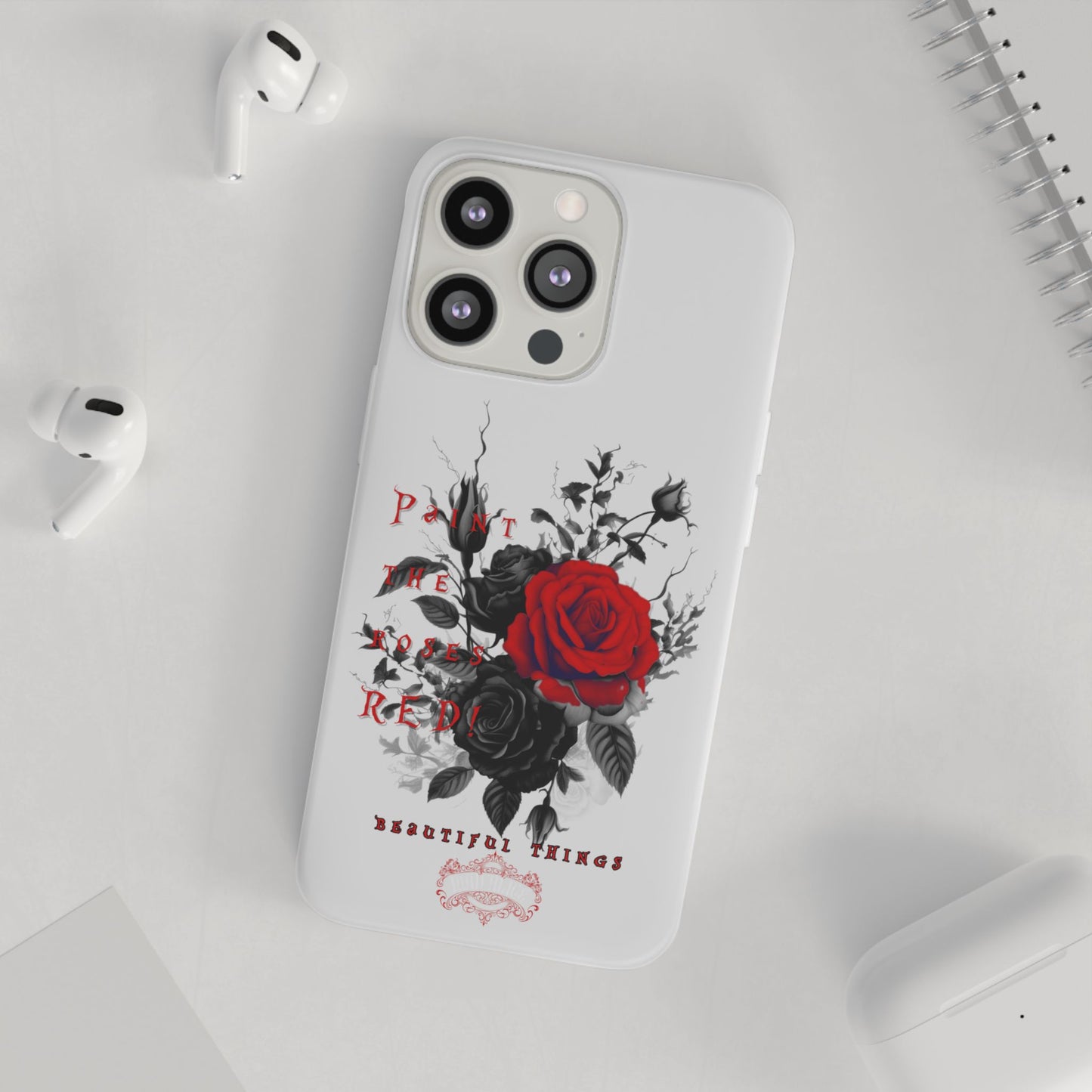 Red Rose Floral Phone Case — 'Paint the Red' Artistic iPhone Cover