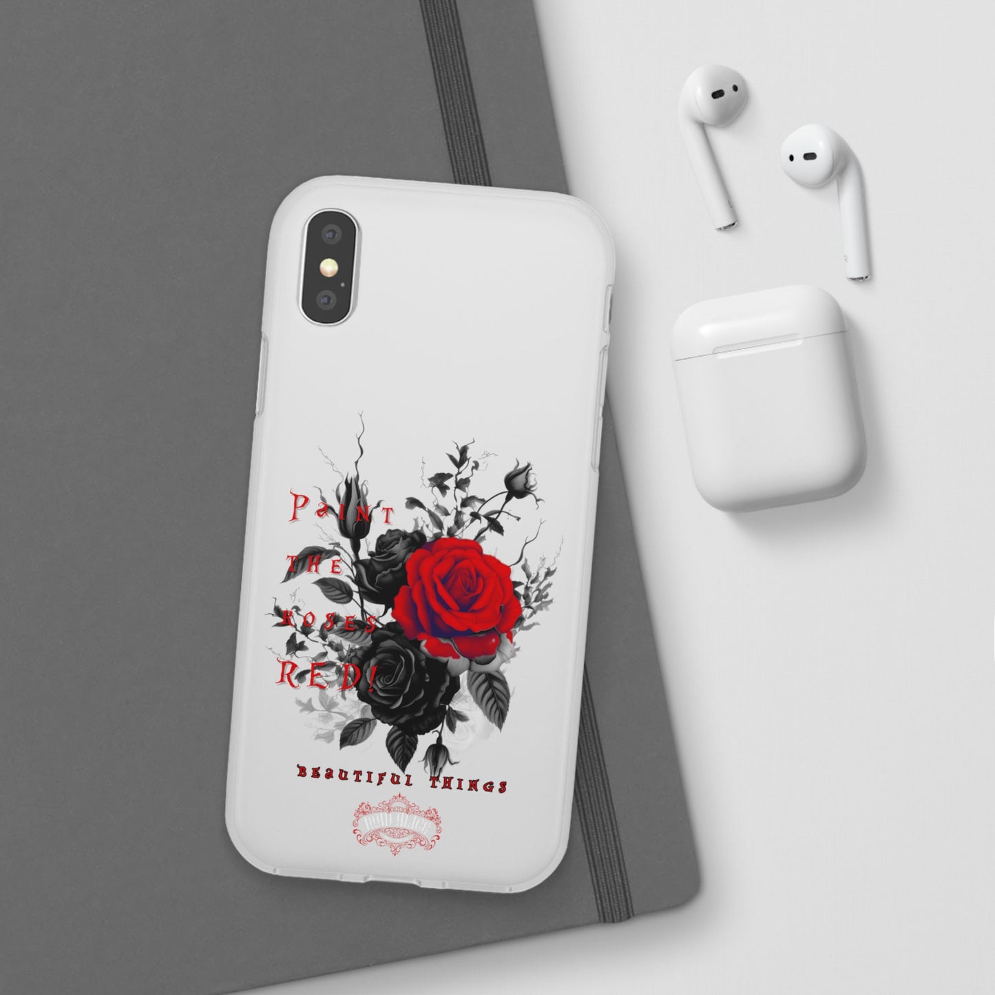 Red Rose Floral Phone Case — 'Paint the Red' Artistic iPhone Cover
