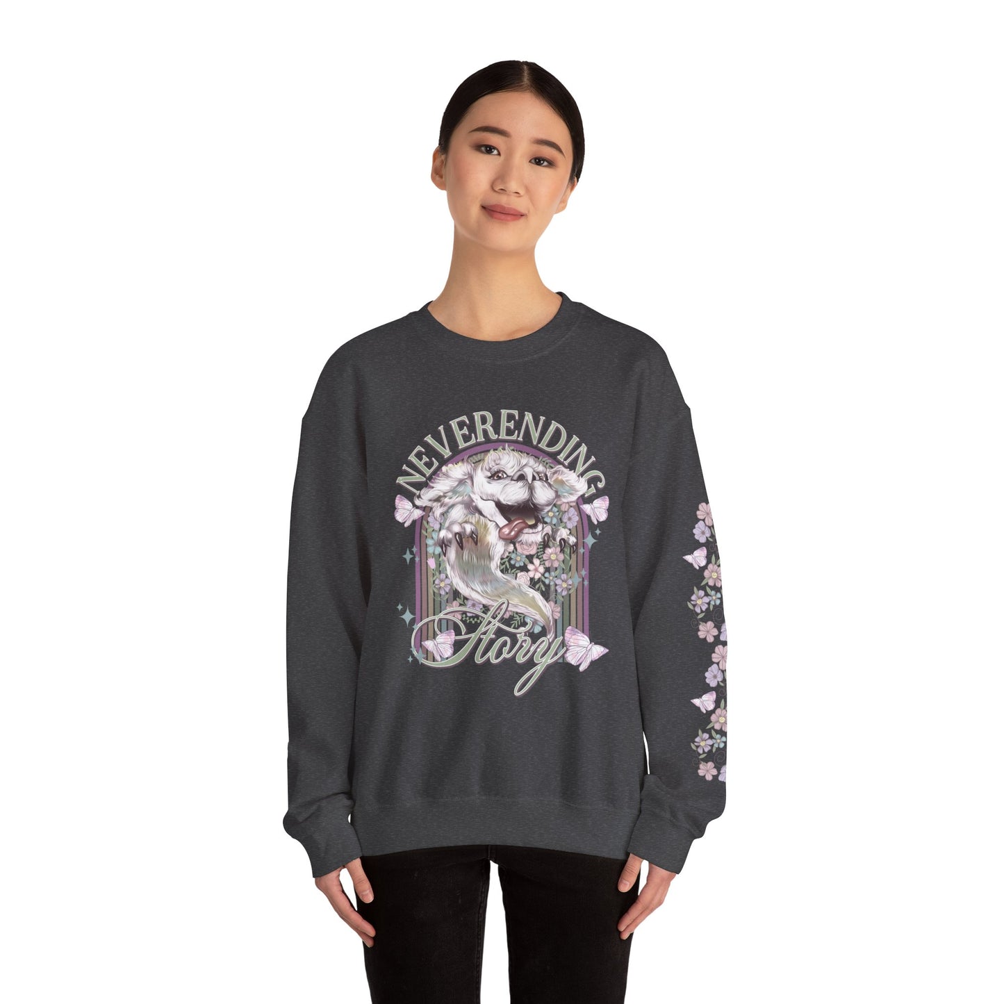 Neverending Story Sweatshirt — Fantasy Cat Graphic Crewneck