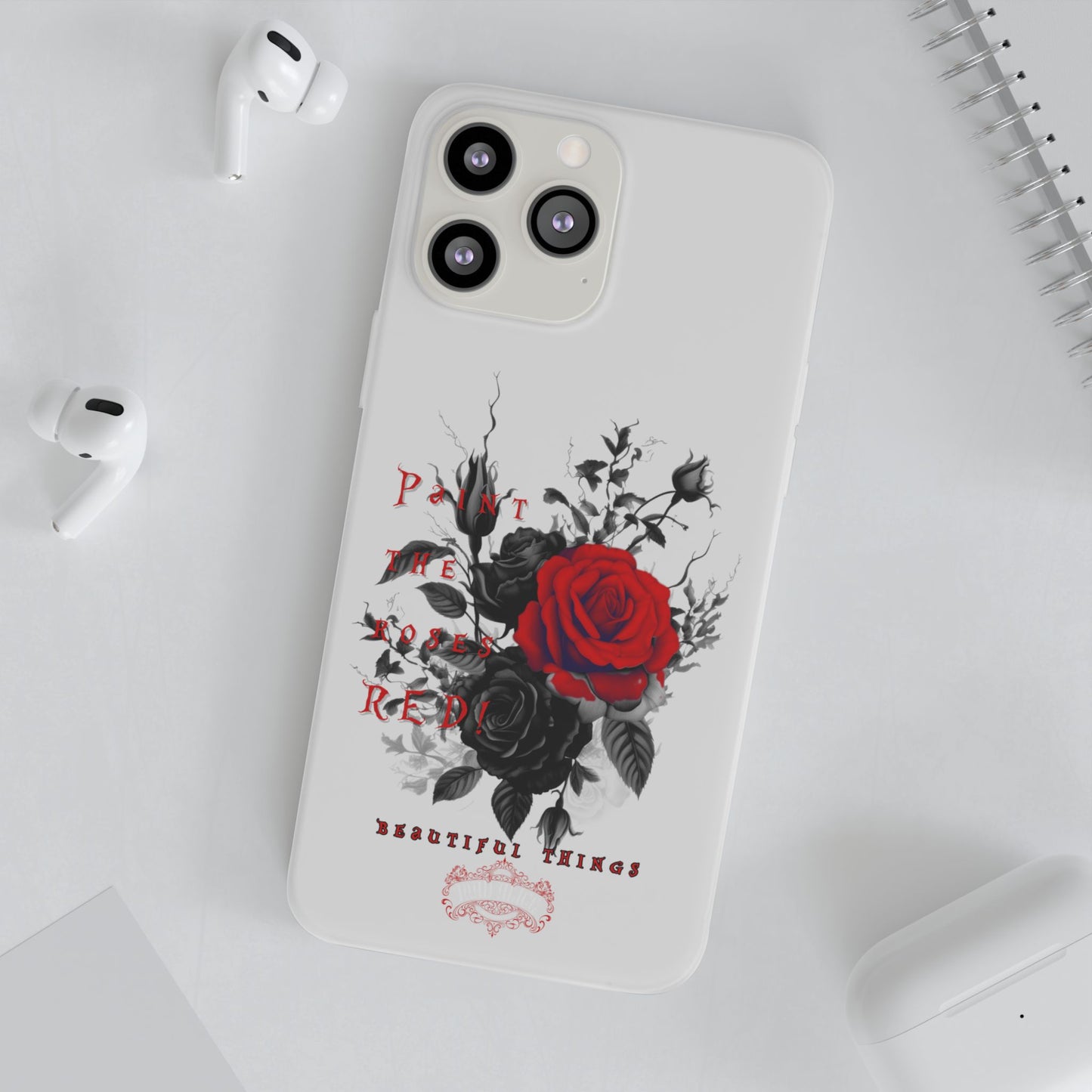 Red Rose Floral Phone Case — 'Paint the Red' Artistic iPhone Cover