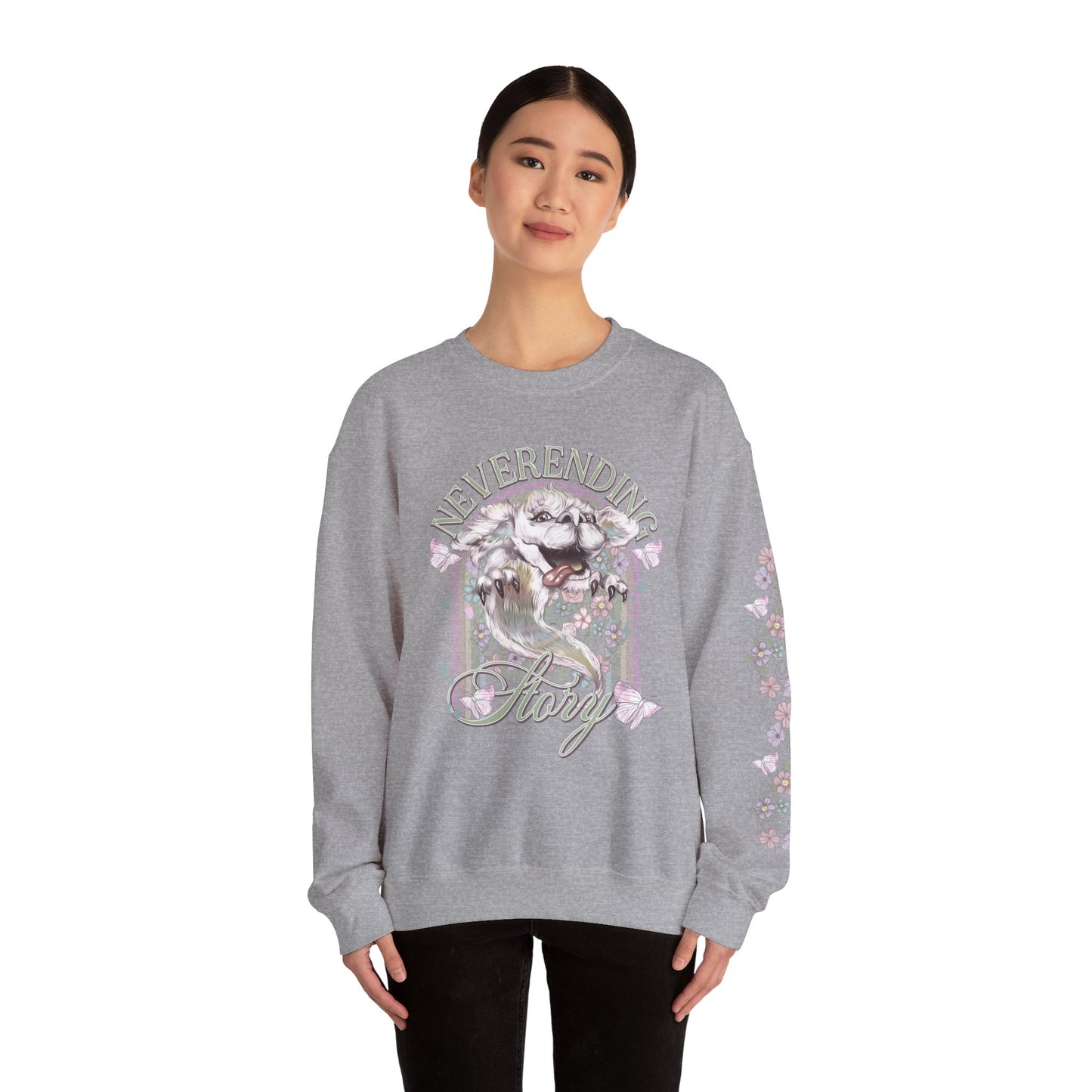 Neverending Story Sweatshirt — Fantasy Cat Graphic Crewneck