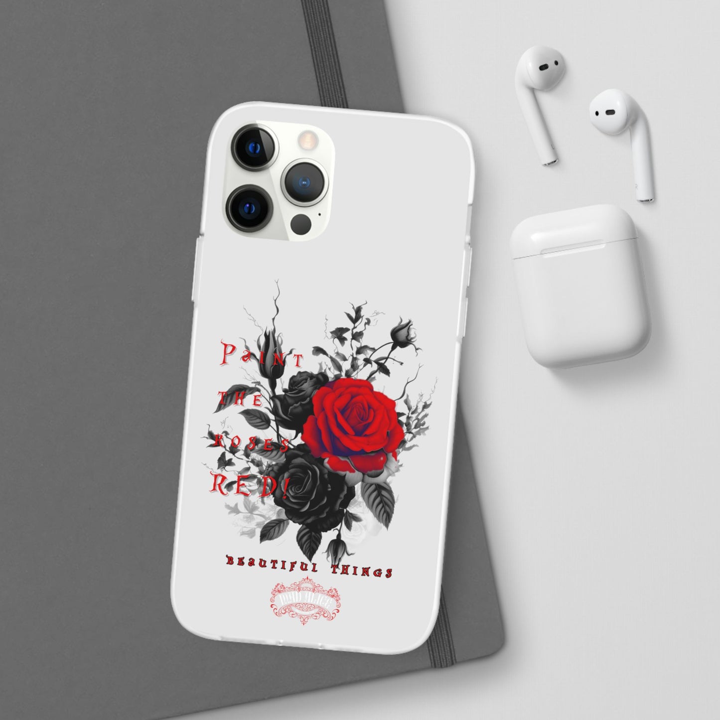 Red Rose Floral Phone Case — 'Paint the Red' Artistic iPhone Cover