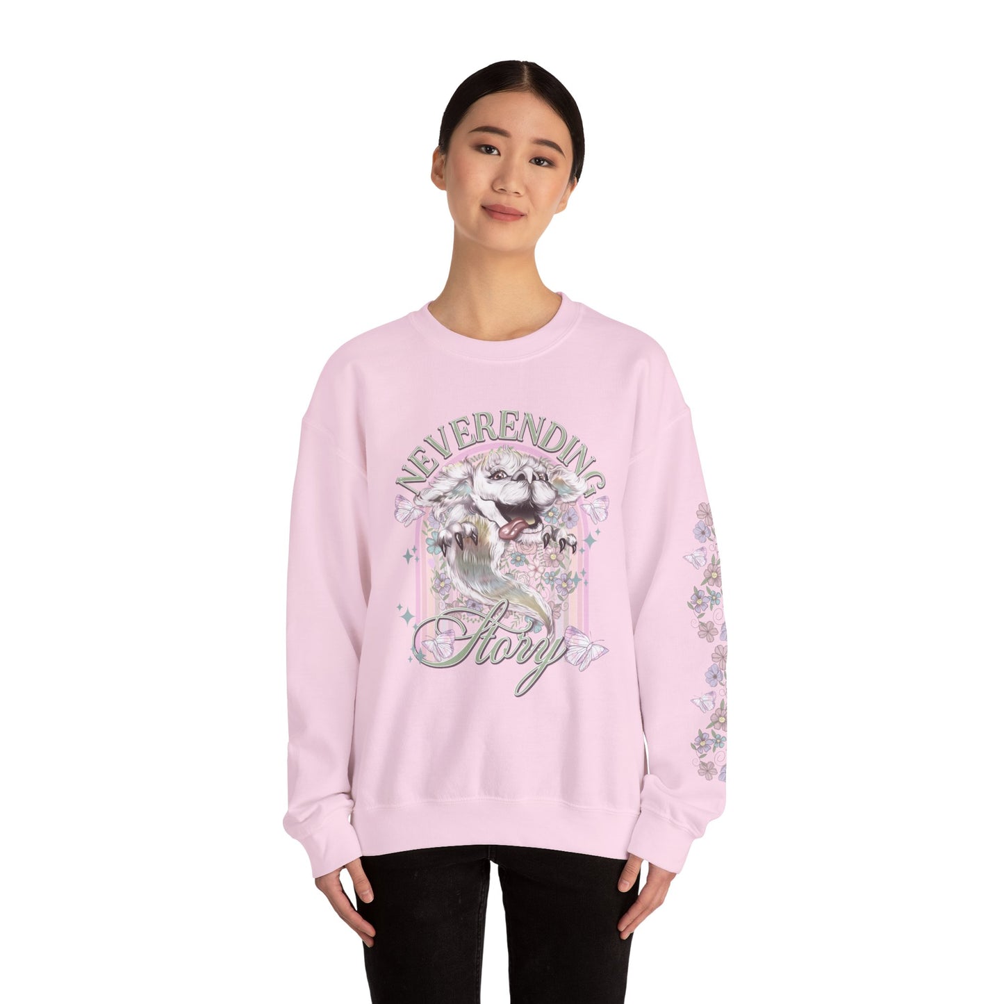 Neverending Story Sweatshirt — Fantasy Cat Graphic Crewneck
