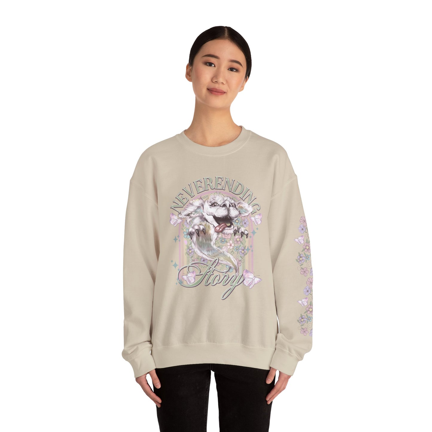 Neverending Story Sweatshirt — Fantasy Cat Graphic Crewneck