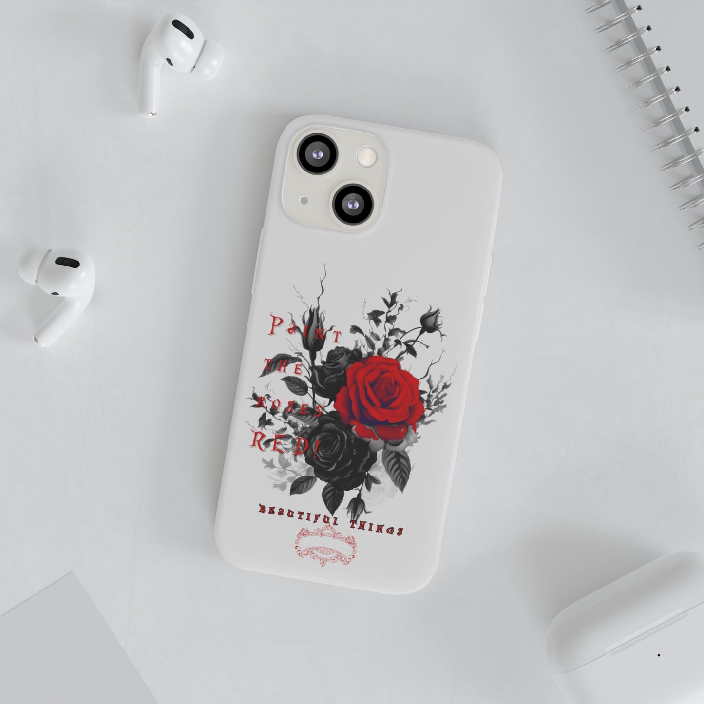 Red Rose Floral Phone Case — 'Paint the Red' Artistic iPhone Cover