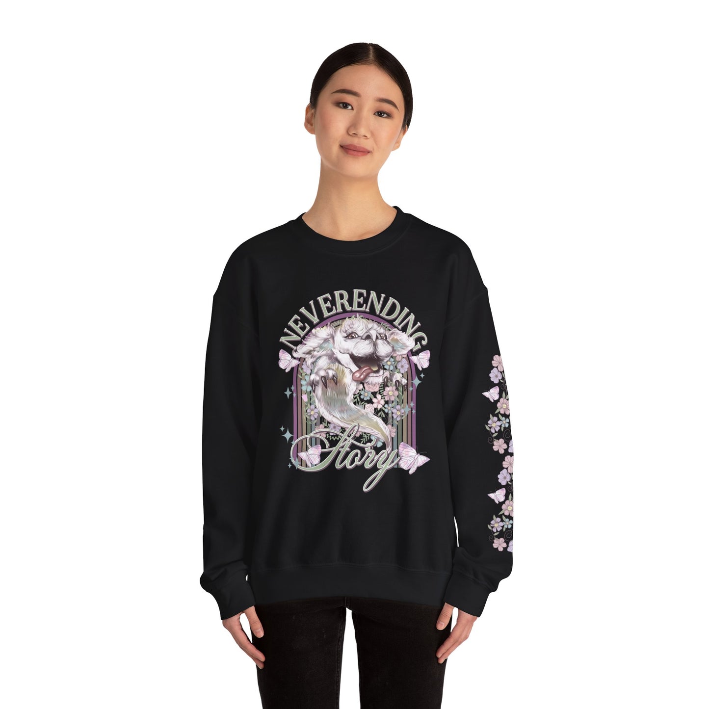Neverending Story Sweatshirt — Fantasy Cat Graphic Crewneck