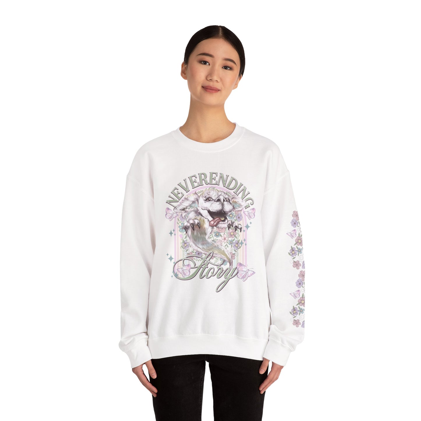 Neverending Story Sweatshirt — Fantasy Cat Graphic Crewneck