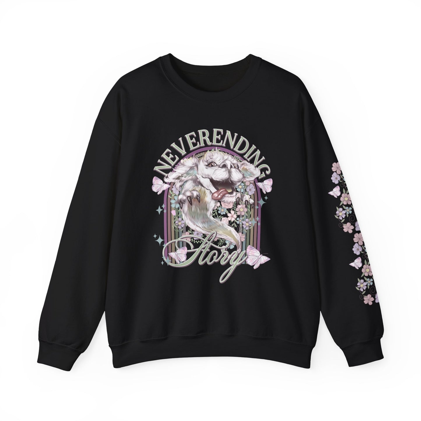 Neverending Story Sweatshirt — Fantasy Cat Graphic Crewneck